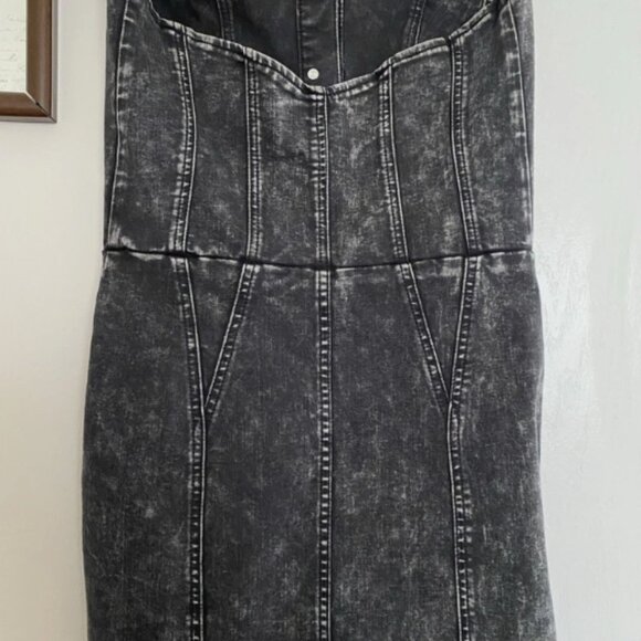 Kendall & Kylie Black Stonewash Denim Sexy Dress Medium - Picture 4 of 6